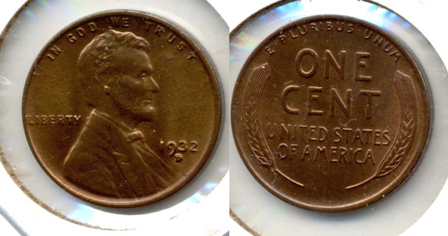 1932-D Lincoln Cent MS-63 Red Brwon a