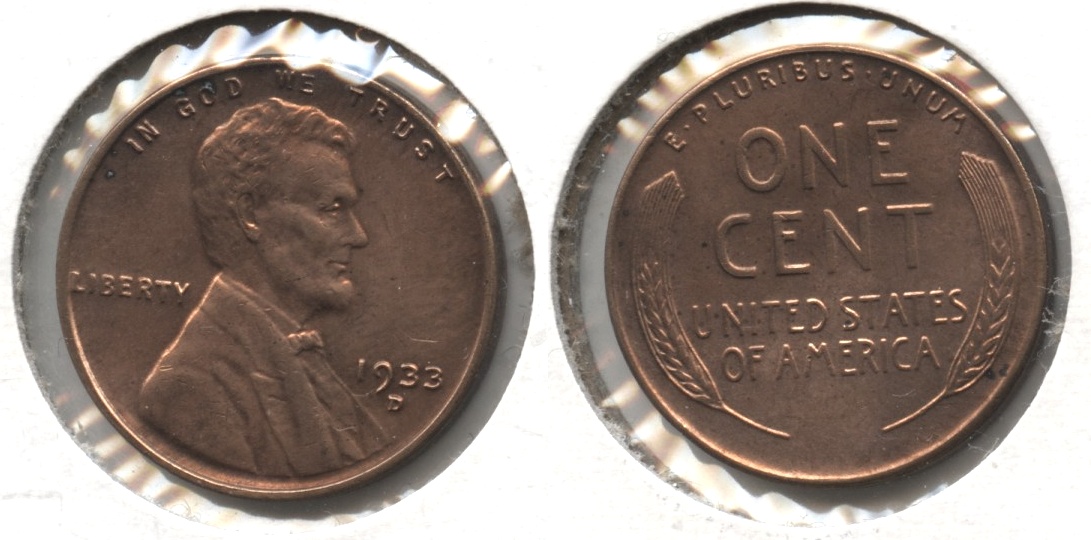 1933-D Lincoln Cent AU-55 Cleaned