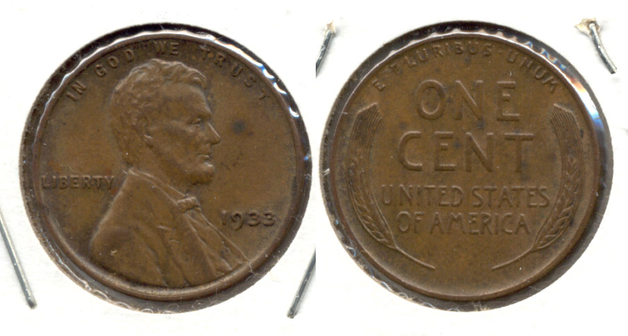 1933 Lincoln Cent MS-60 Brown a