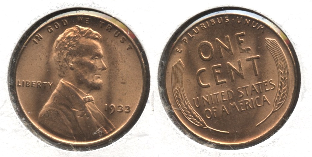 1933 Lincoln Cent MS-64 Red