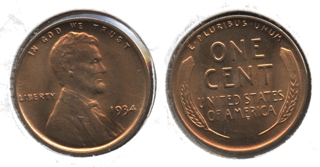 1934 Lincoln Cent MS-64 Red #b