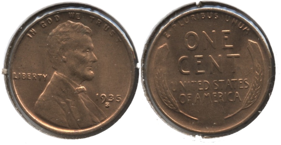 1935-S Lincoln Cent MS-62 Red