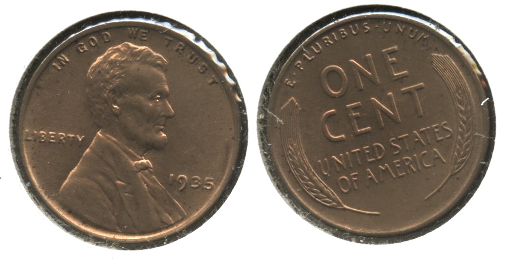 1935 Lincoln Cent MS-60 Red Brown #g