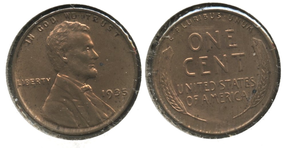 1935 Lincoln Cent MS-60 Red Brown #i