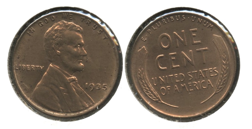 1935 Lincoln Cent MS-60 Red #b