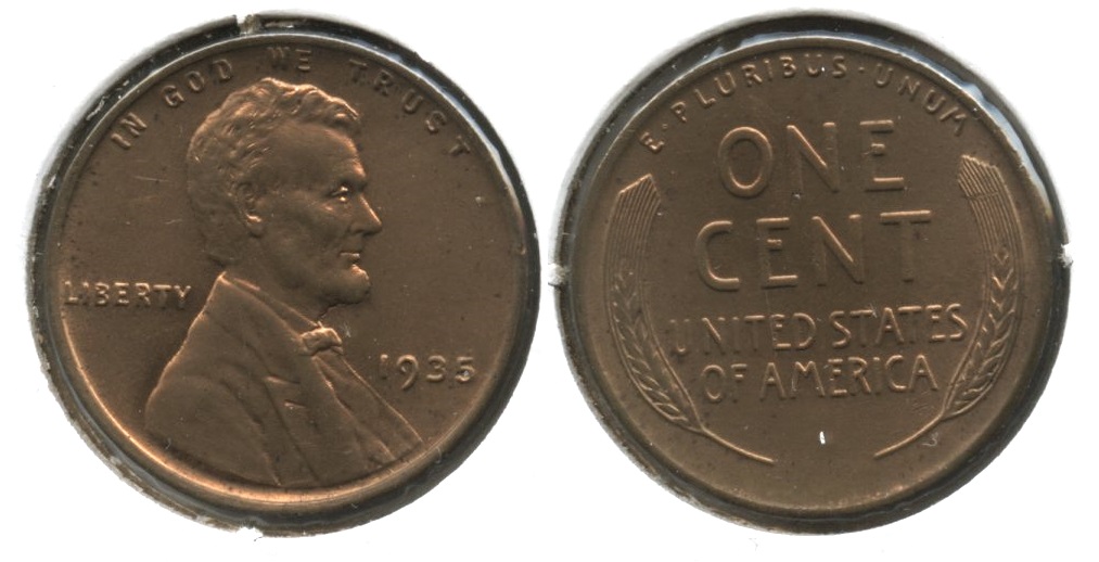 1935 Lincoln Cent MS-63 Red Brown #a