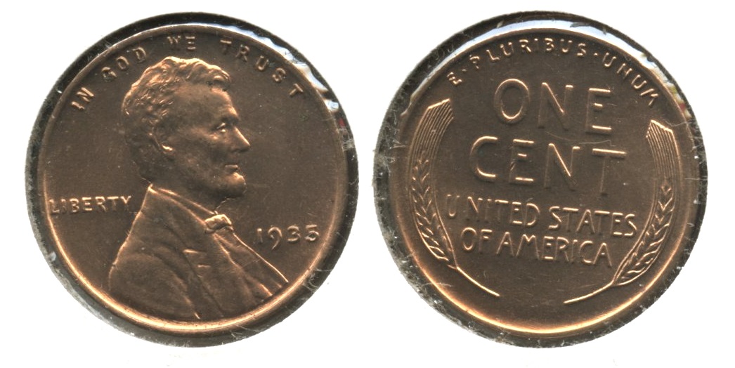 1935 Lincoln Cent MS-63 Red
