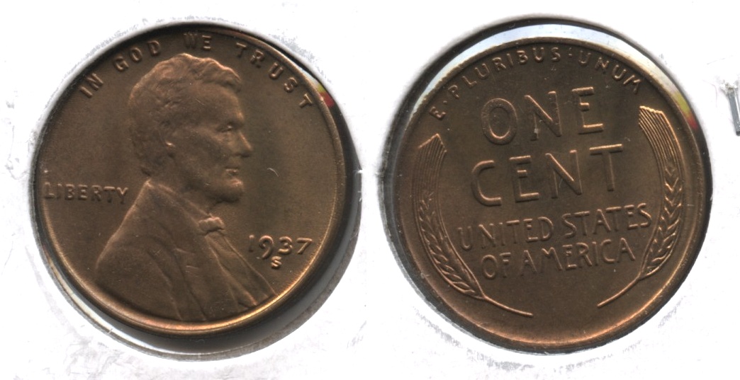 1937-S Lincoln Cent MS-63 Brown