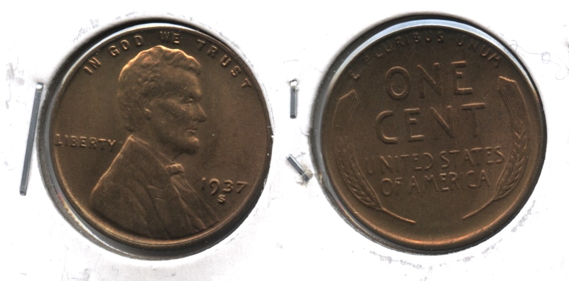 1937-S Lincoln Cent MS-64 Brown