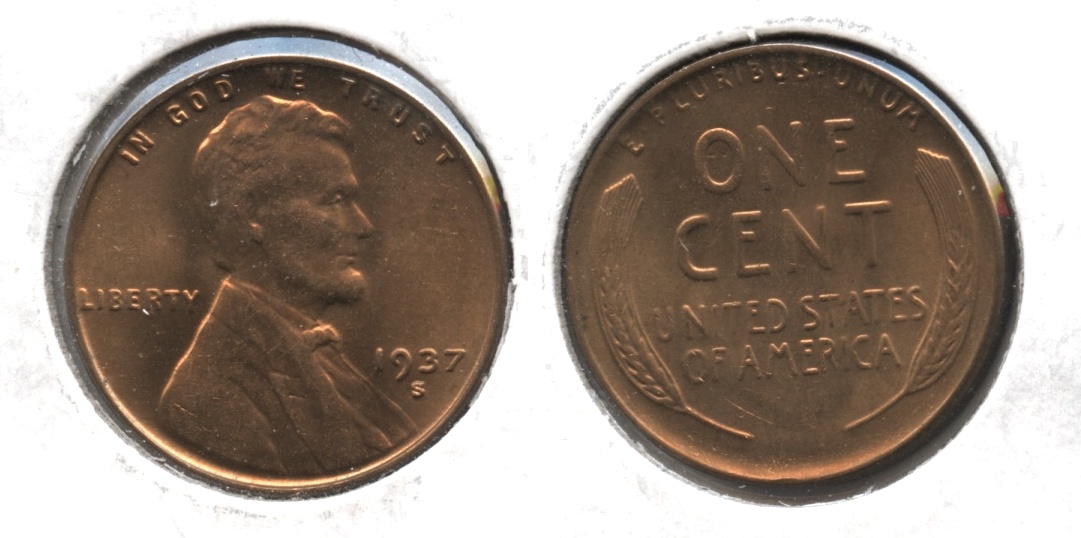 1937-S Lincoln Cent MS-65 Red
