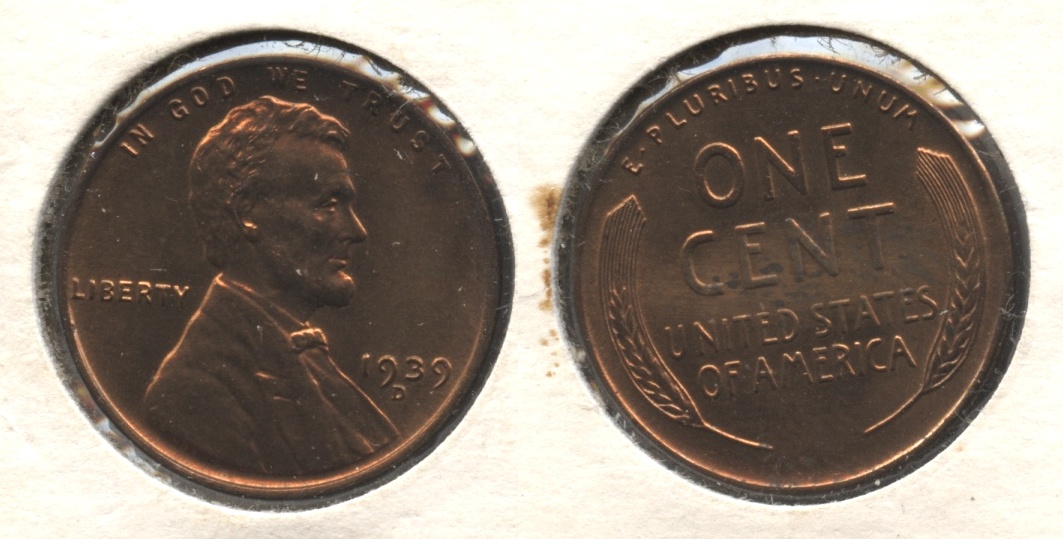 1939-D Lincoln Cent MS-61 Red Brown #a