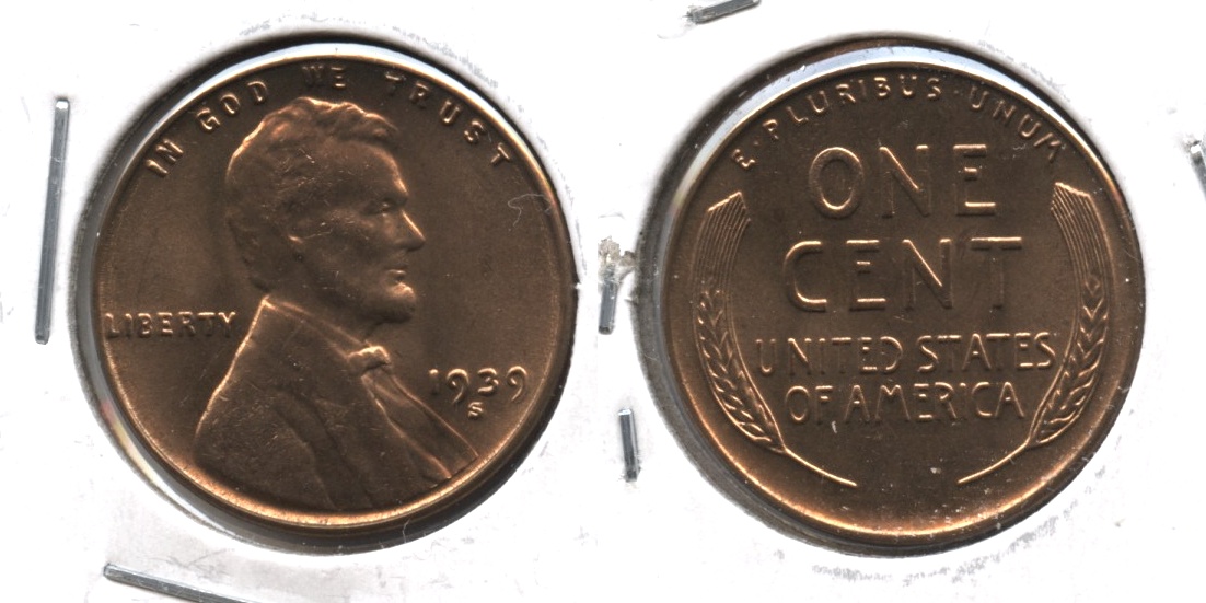 1939-S Lincoln Cent MS-60 Red #a