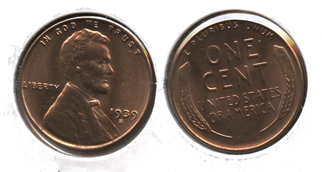 1939-S Lincoln Cent MS-61 Red
