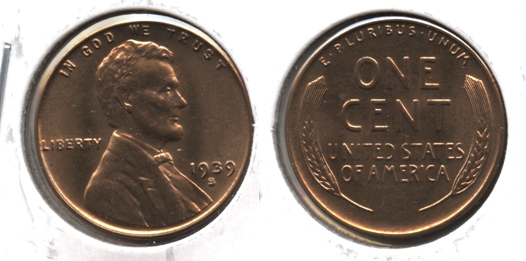 1939-S Lincoln Cent MS-61 Red #c