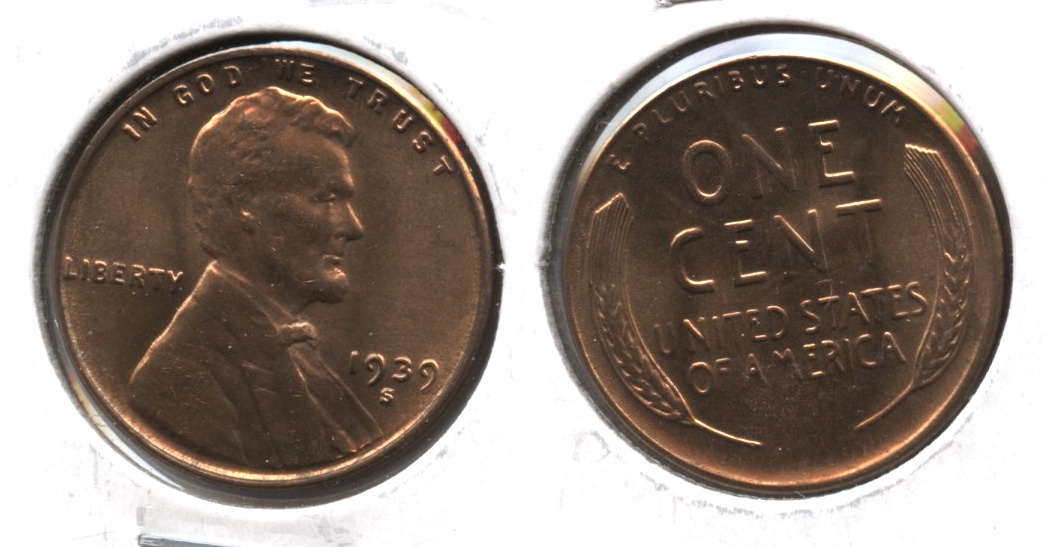 1939-S Lincoln Cent MS-61 Red #e