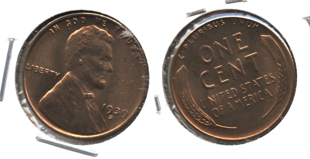 1939-S Lincoln Cent MS-62 Red Brown