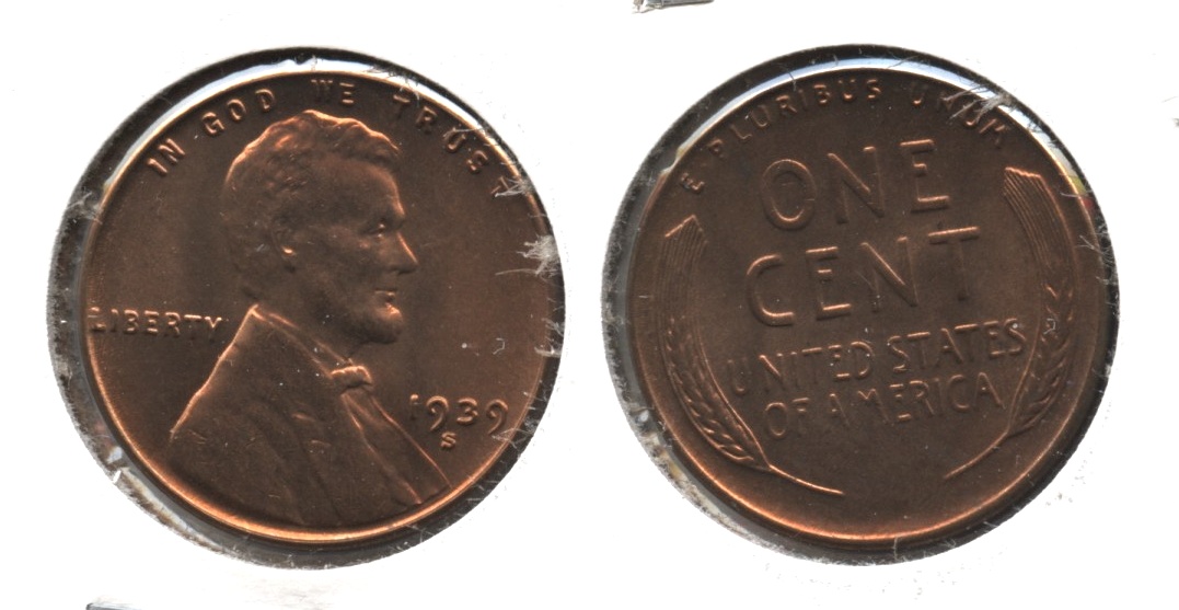 1939-S Lincoln Cent MS-62 Red Brown #a