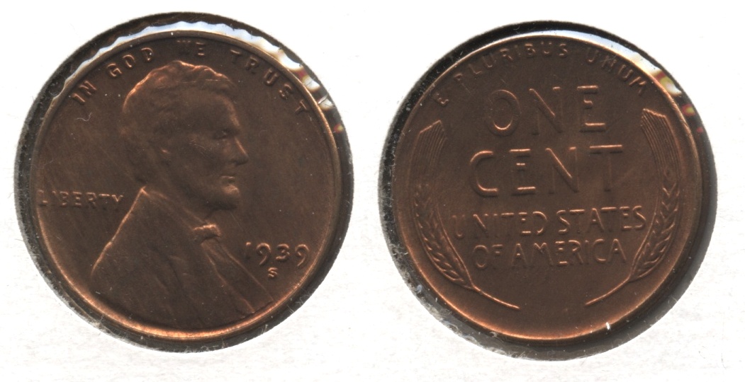 1939-S Lincoln Cent MS-62 Red Brown #c