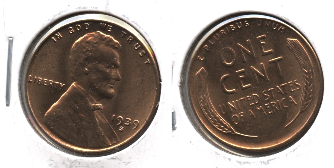 1939-S Lincoln Cent MS-62 Red #a