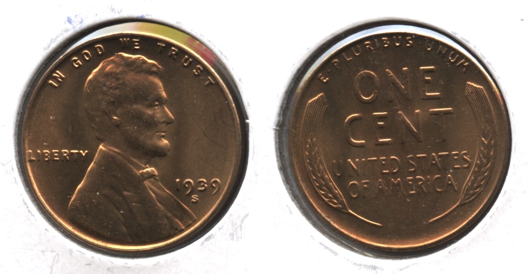 1939-S Lincoln Cent MS-62 Red #g