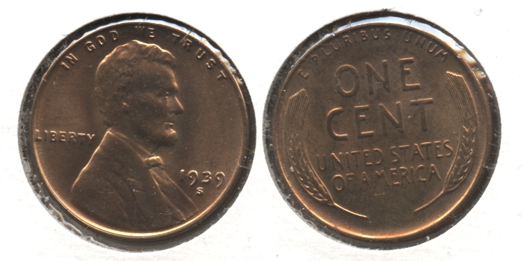 1939-S Lincoln Cent MS-62 Red #i