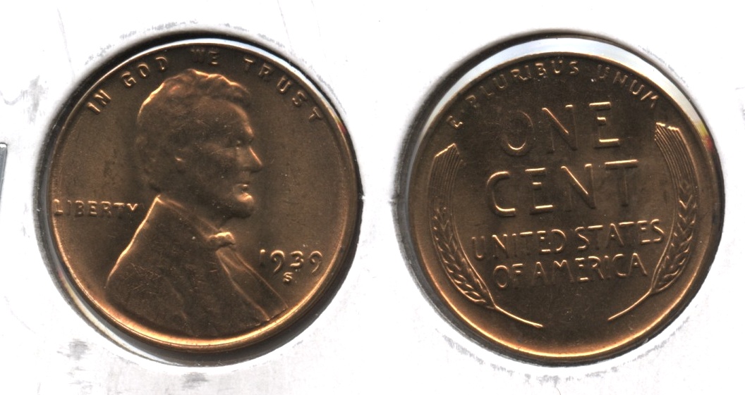 1939-S Lincoln Cent MS-63 Red #e