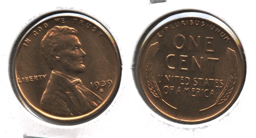 1939-S Lincoln Cent MS-63 Red #h