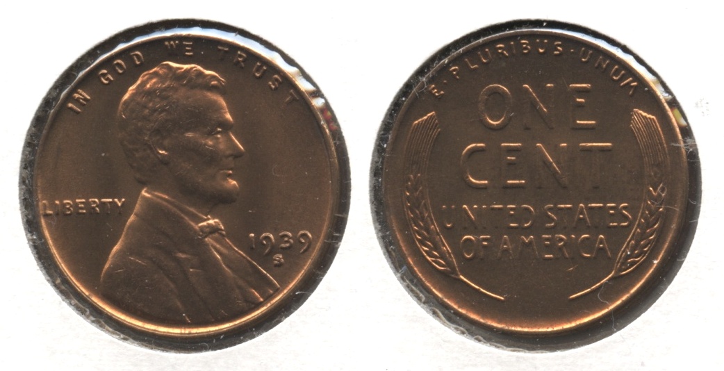 1939-S Lincoln Cent MS-63 Red #n