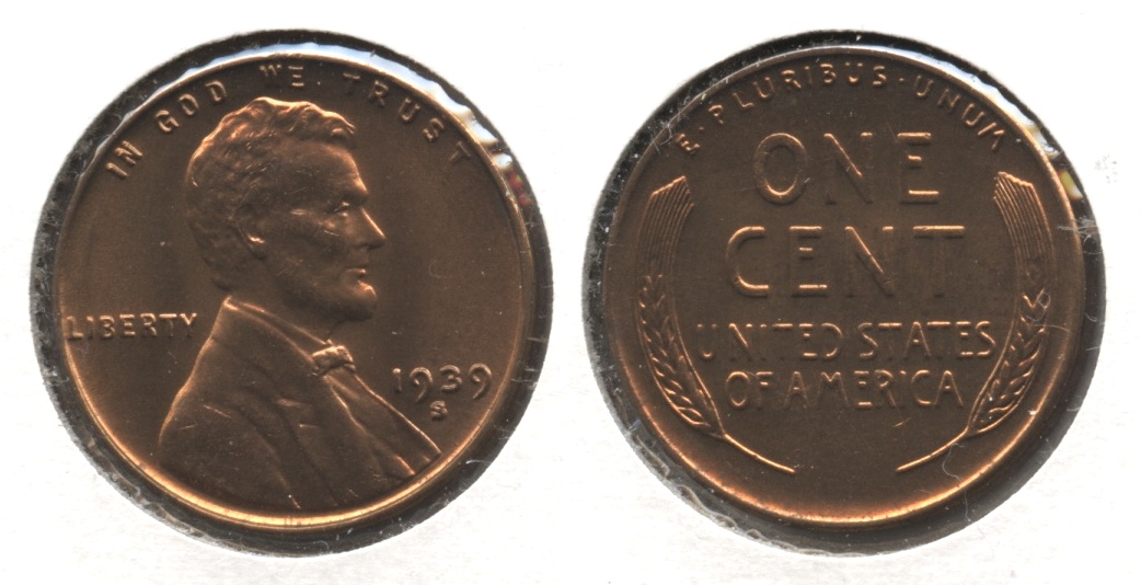 1939-S Lincoln Cent MS-63 Red #n