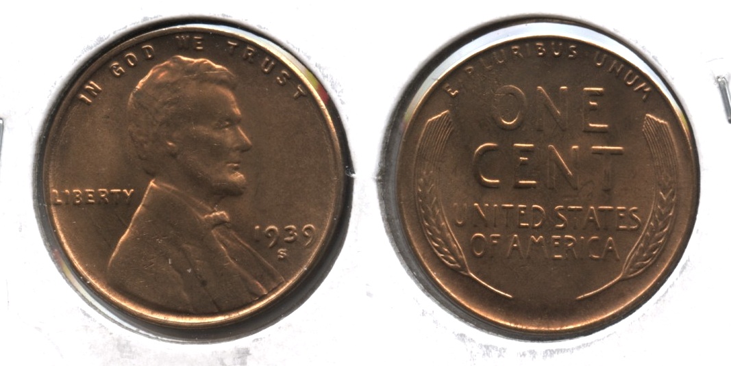 1939-S Lincoln Cent MS-64 Red #a