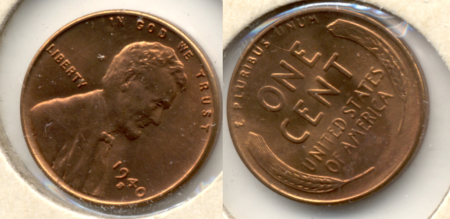 1940-S Lincoln Cent MS-61 Red