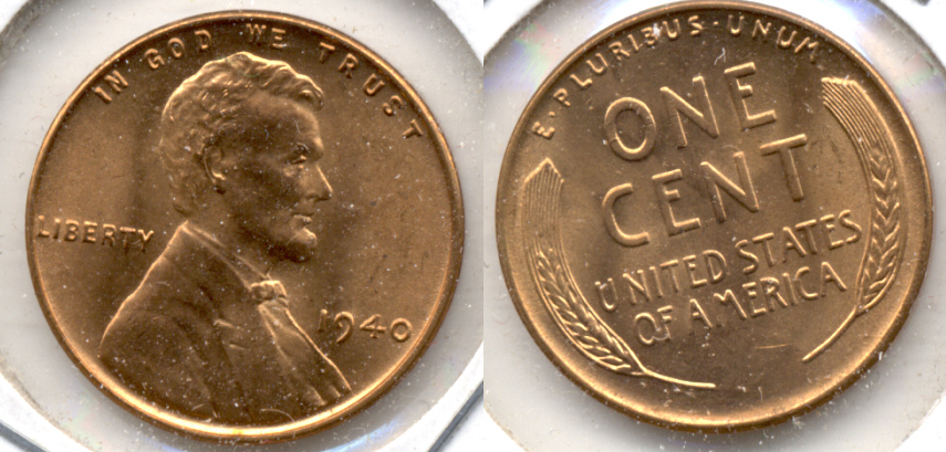 1940 Lincoln Cent MS-63 Red