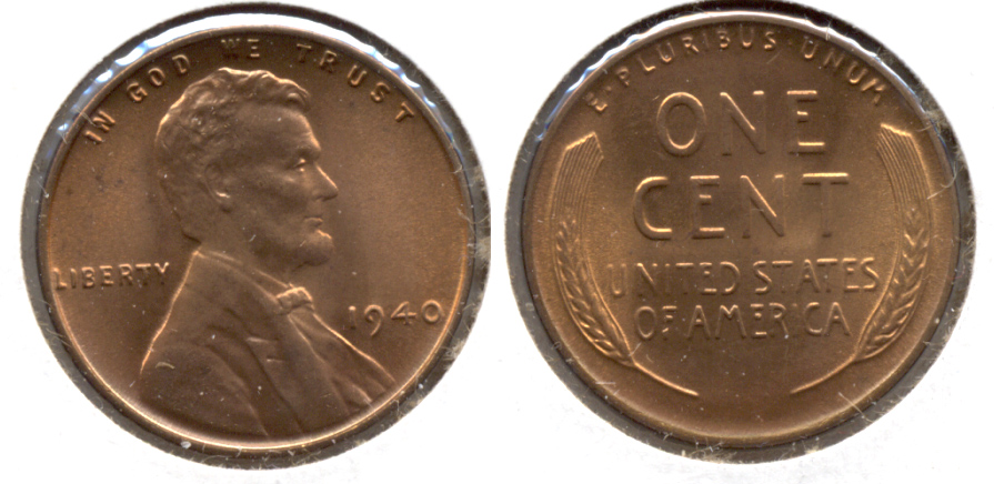 1940 Lincoln Cent MS-63 Red a