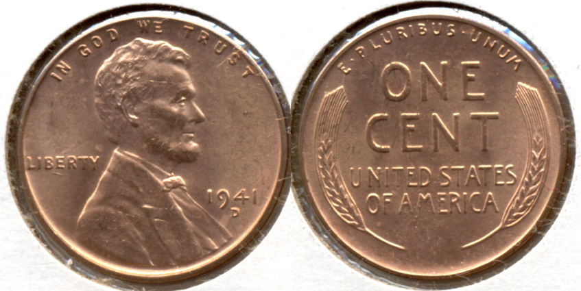 1941-D Lincoln Cent MS-62 Red