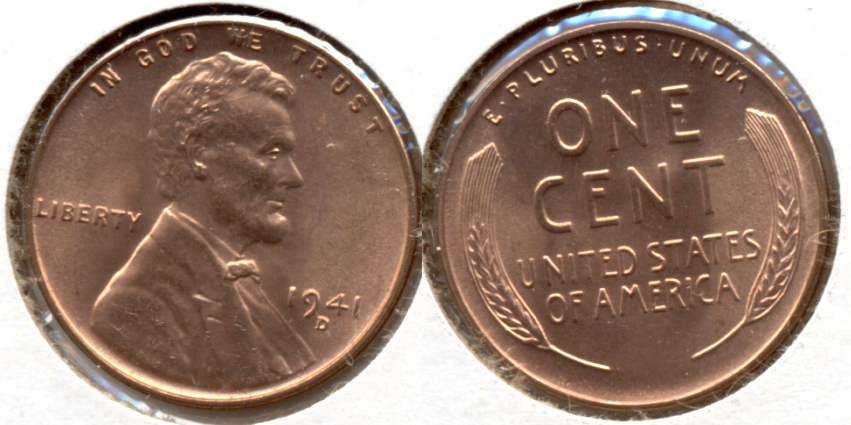 1941-D Lincoln Cent MS-62 Red a