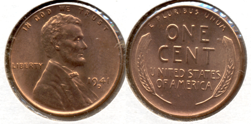1941-D Lincoln Cent MS-62 Red b