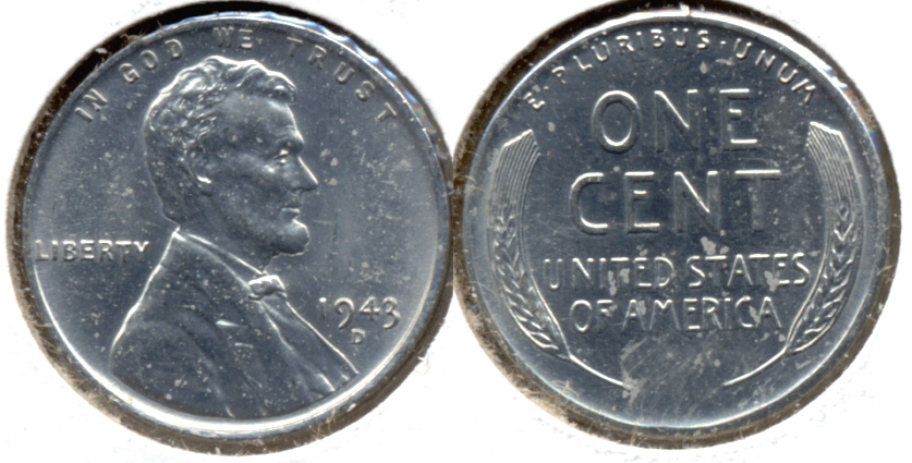 1943-D Lincoln Steel Cent MS-62 h