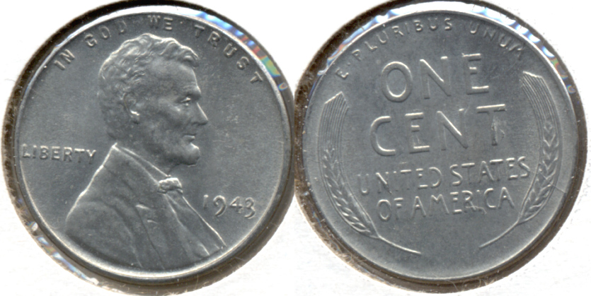 1943 Lincoln Steel Cent MS-62 f