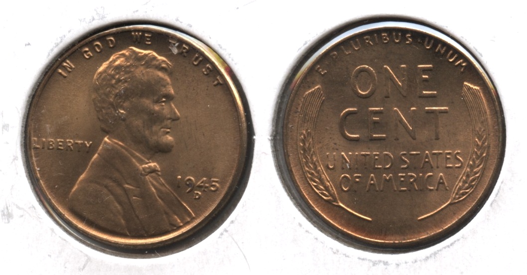 1945-D Lincoln Cent MS-63 Red #g