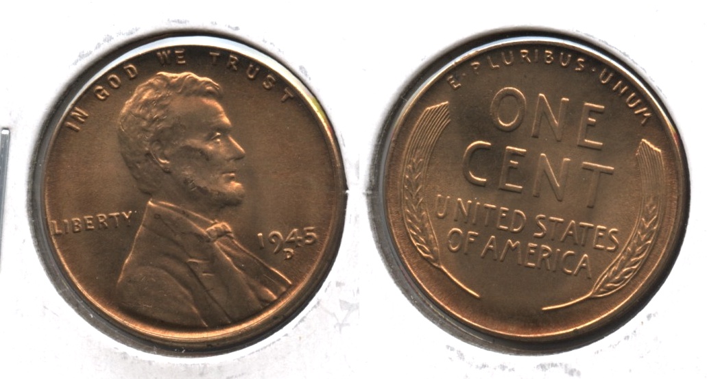1945-D Lincoln Cent MS-65 Red Brown #a
