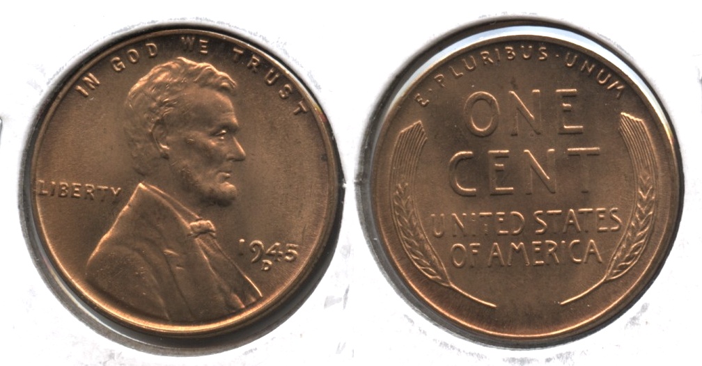 1945-D Lincoln Cent MS-65 Red #a