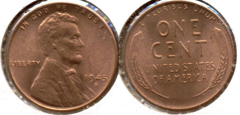 1945-S Lincoln Cent MS-63 Red d