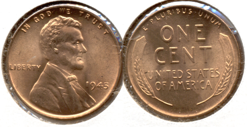 1945 Lincoln Cent MS-63 Red g