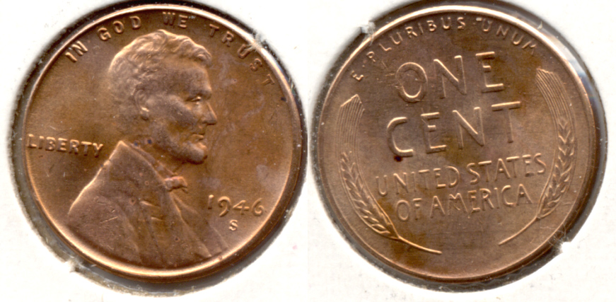 1946-S Lincoln Cent MS-62 Red