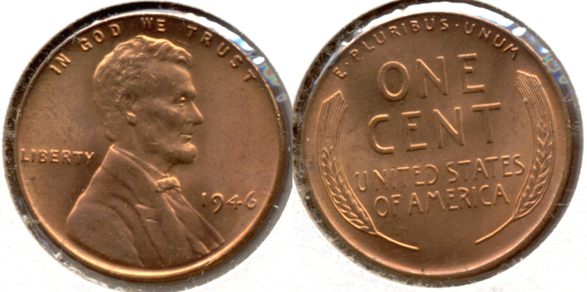 1946 Lincoln Cent MS-62 Red a