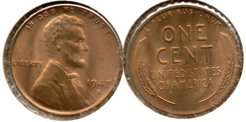 1947-S Lincoln Cent MS-62 Red