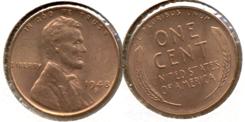 1948-S Lincoln Cent MS-62 Red g