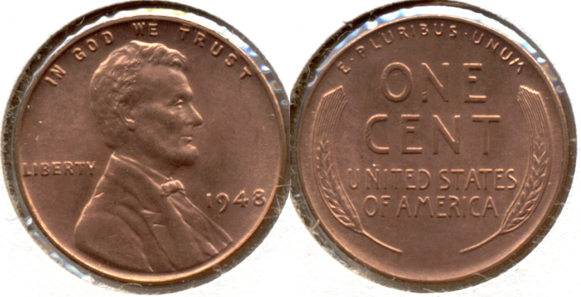 1948 Lincoln Cent MS-62 Red c