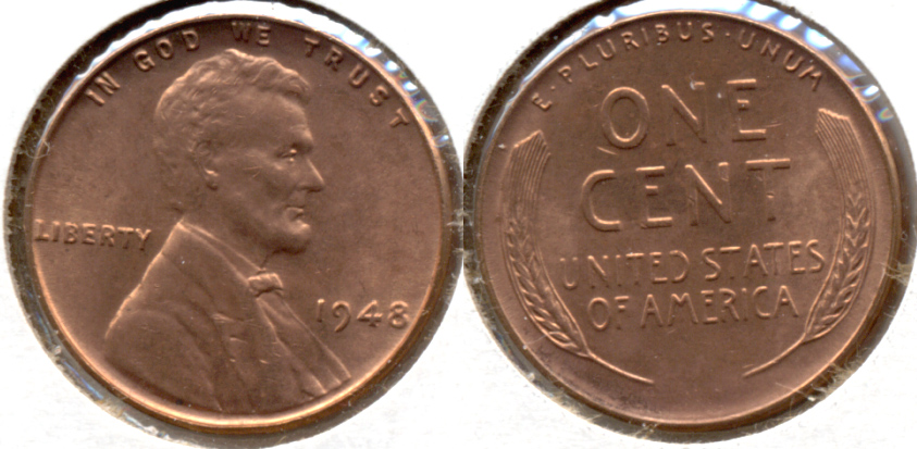 1948 Lincoln Cent MS-62 Red g