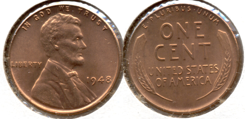 1948 Lincoln Cent MS-62 Red h